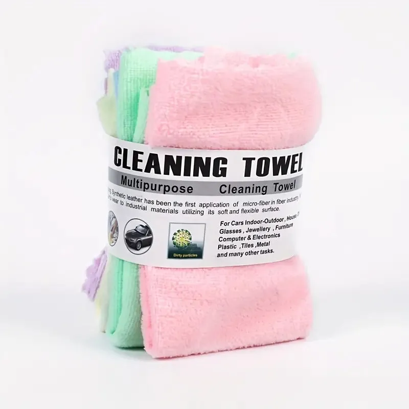 10 Pcs Microfiber Cleaning Cloth, Dishwashing Durable Absorbent Dishwashing Towel Wiping Rags