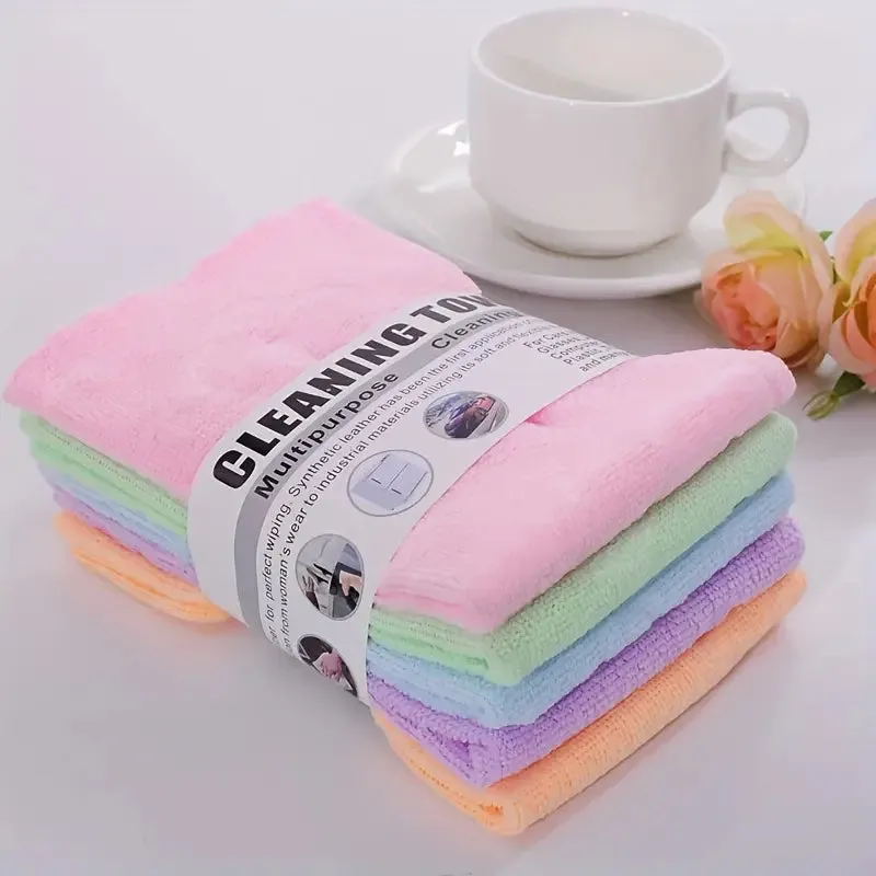 10 Pcs Microfiber Cleaning Cloth, Dishwashing Durable Absorbent Dishwashing Towel Wiping Rags