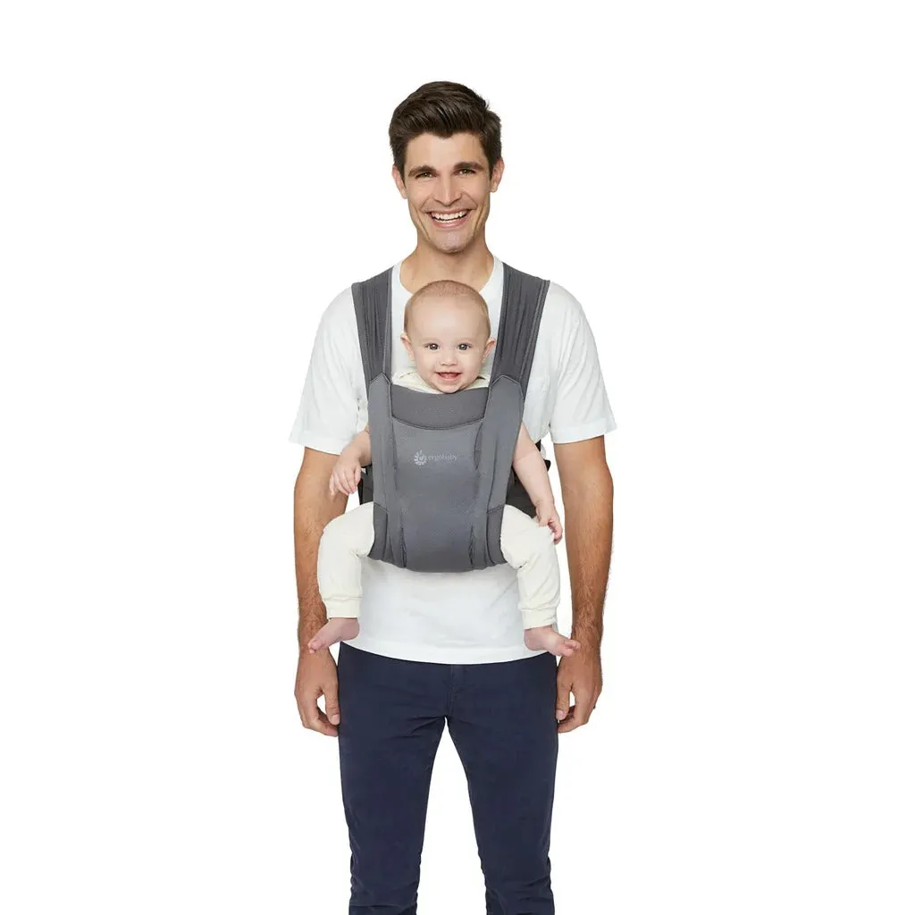 [10 year local warranty] Ergobaby Embrace Soft Air Mesh Newborn Baby Carrier - Washed Black