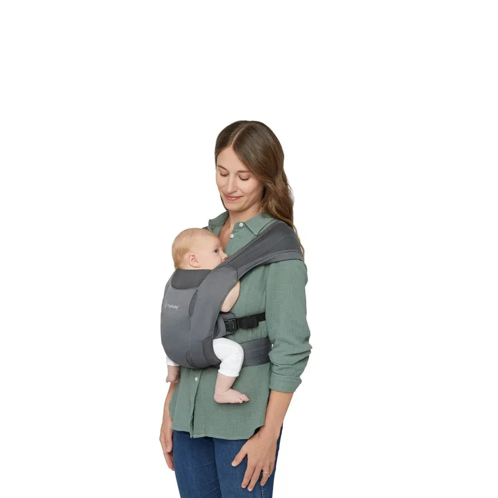 [10 year local warranty] Ergobaby Embrace Soft Air Mesh Newborn Baby Carrier - Washed Black