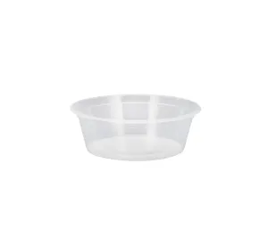 100 X Round Containers 225Ml Clear With Lids Salad Fruit Sauce Food Containers