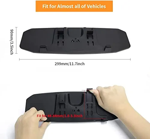 12" Large Rear View Mirror, Anti Glare Panoramic Rearview Mirror, Universal Wide Angle Rear View Mirror, Interior Clip On Rear View Mirror for Car SUV Trucks (12” L X 3.5” H) Convex Curve 300mm