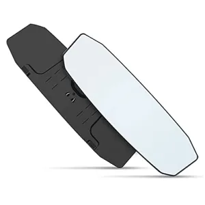 12" Large Rear View Mirror, Anti Glare Panoramic Rearview Mirror, Universal Wide Angle Rear View Mirror, Interior Clip On Rear View Mirror for Car SUV Trucks (12” L X 3.5” H) Convex Curve 300mm