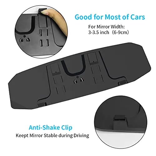 12" Large Rear View Mirror, Anti Glare Panoramic Rearview Mirror, Universal Wide Angle Rear View Mirror, Interior Clip On Rear View Mirror for Car SUV Trucks (12” L X 3.5” H) Convex Curve 300mm
