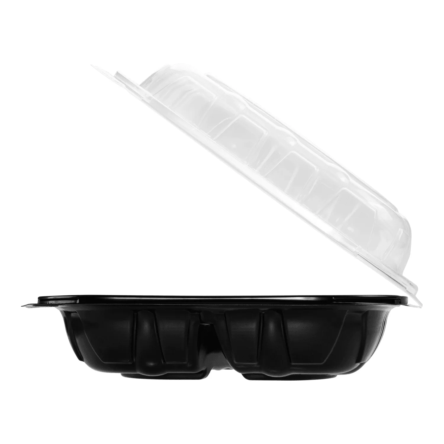 [150 ct] 9" x 9" 3-Comparment Premium PP Hinged Container
