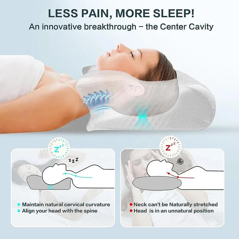 1pc Memory Foam Cervical Pillow, 2 in 1 Ergonomic