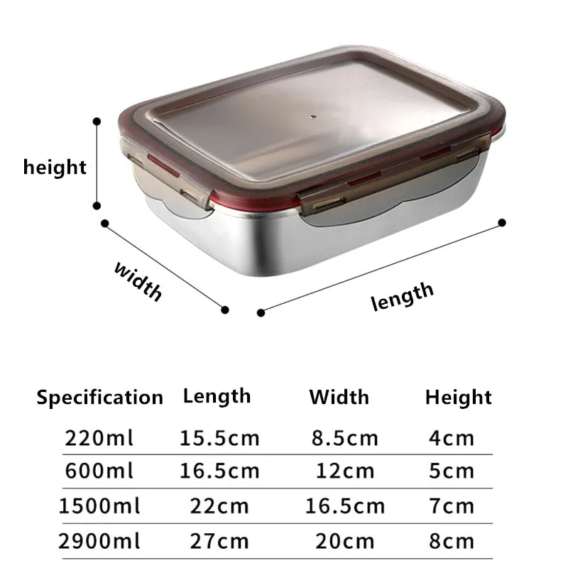 304 Stainless Steel Large Capacity Food Storage Containers