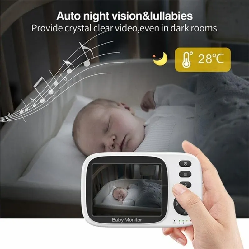3.2 Baby Monitor with 2-Way Voice Temperature Monitoring & 3.2 Screen