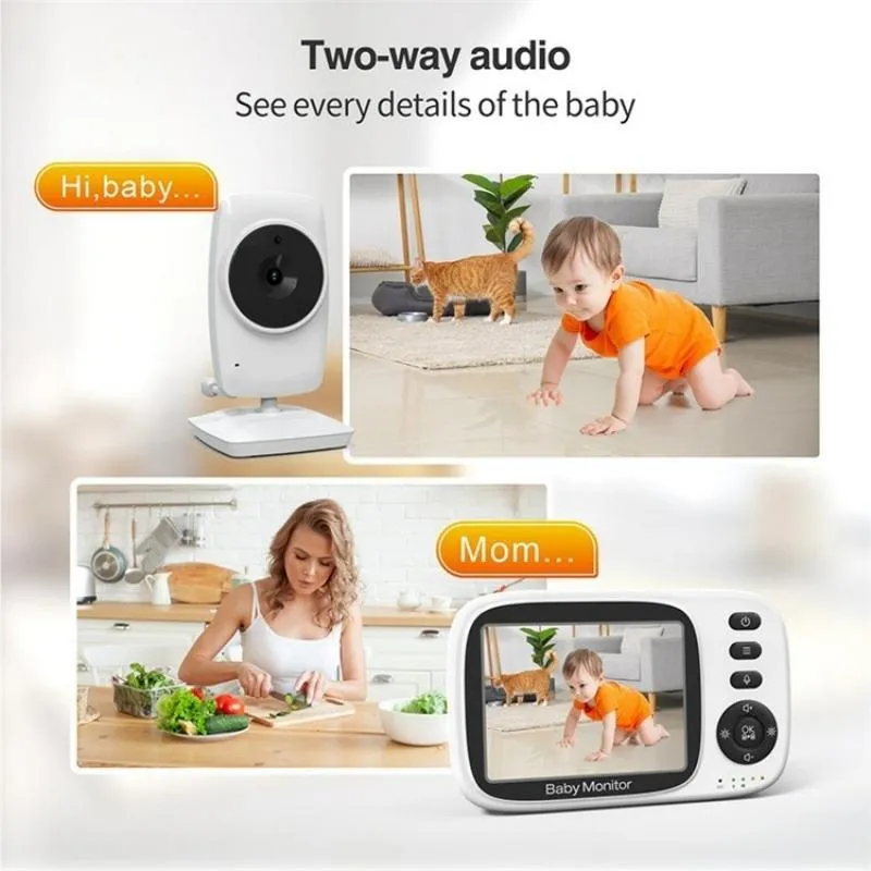 3.2 Baby Monitor with 2-Way Voice Temperature Monitoring & 3.2 Screen