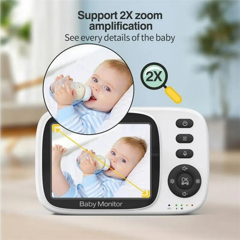 3.2 Baby Monitor with 2-Way Voice Temperature Monitoring & 3.2 Screen