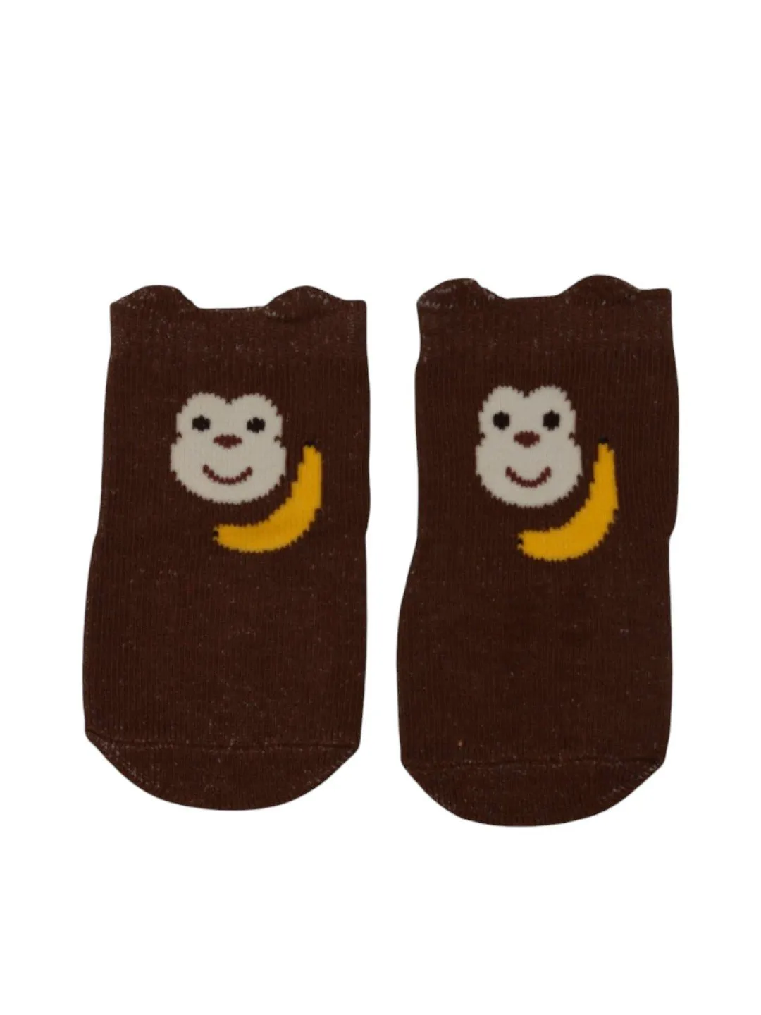 Adorable Monkey and Giraffe Design Socks For Boys- Beige & Brown
