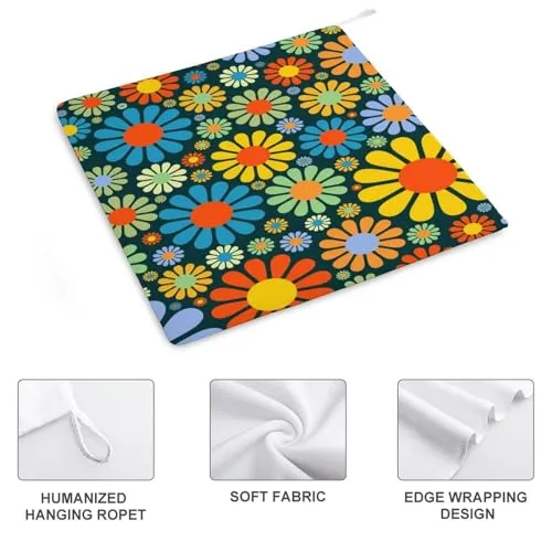 AGYG Dish Towels for Kitchen Drying with Hanging Loops,Cute Decorative Hand Towels for Bathroom Kitchen Set of 2,Soft Absorbent Tea Towels-Hippie Flower Hand Towels
