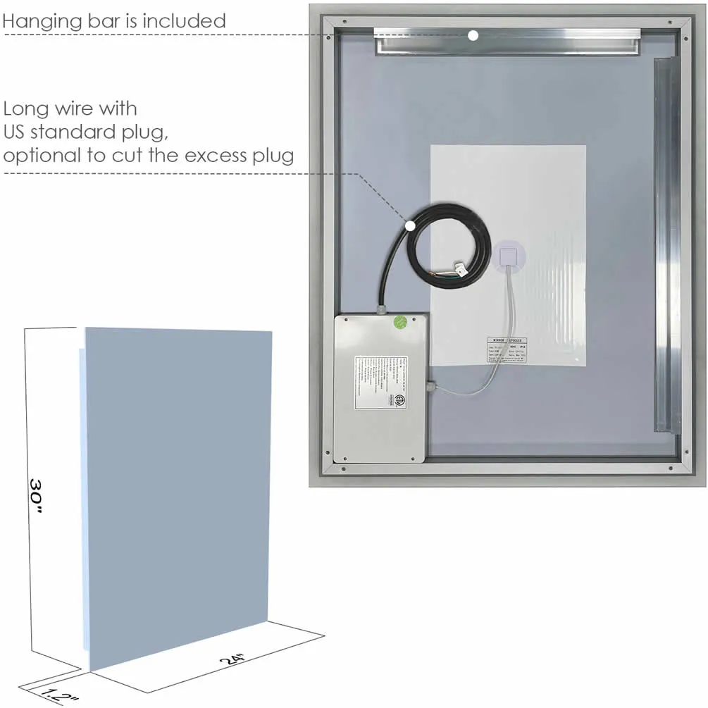 Altair Cassano 36" Anti-Fog Dimmable Bathroom LED Vanity Mirrors