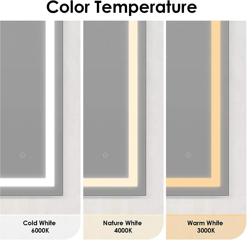 Altair Genova Framlesss 24" Anti-Fog Variable LED Bathroom Vanity Mirror