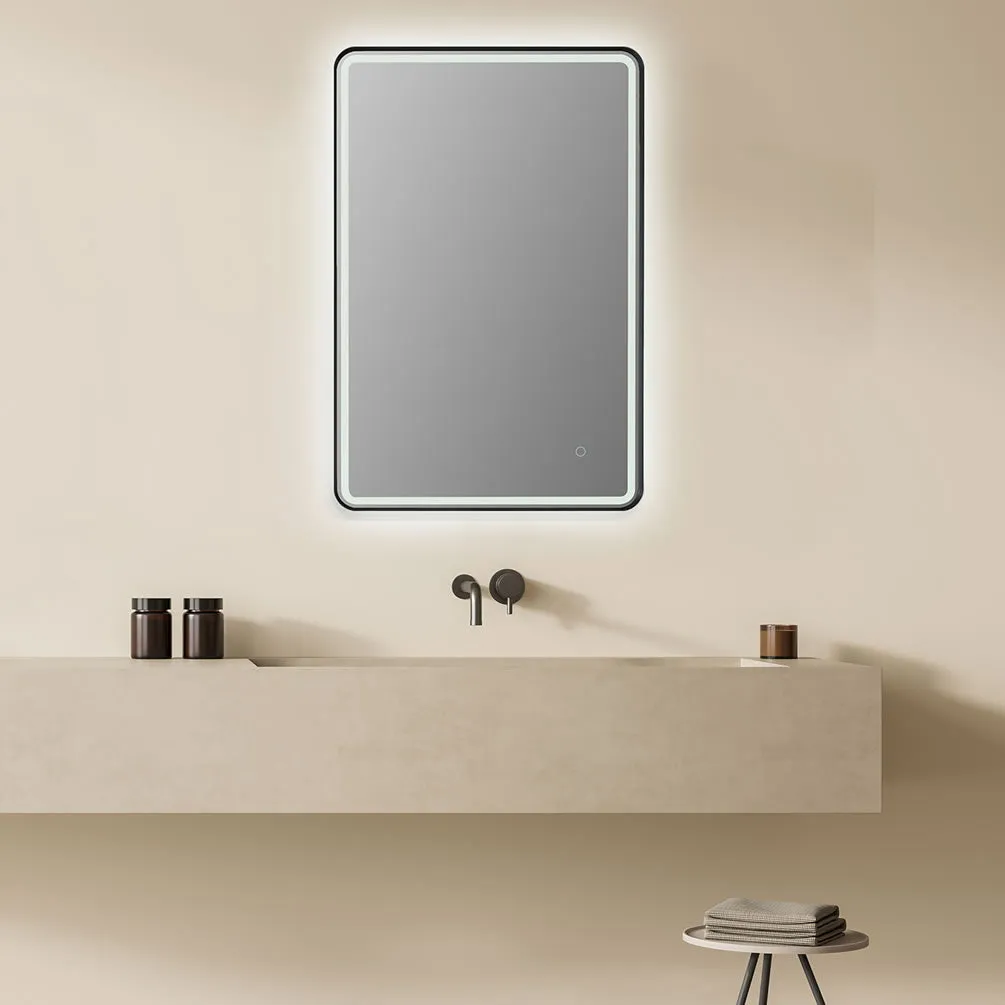 Altair Viaggi 24" Wide Anti-Fog Dimmable Bathroom LED Vanity Mirror, Matte Black or Brushed Gold