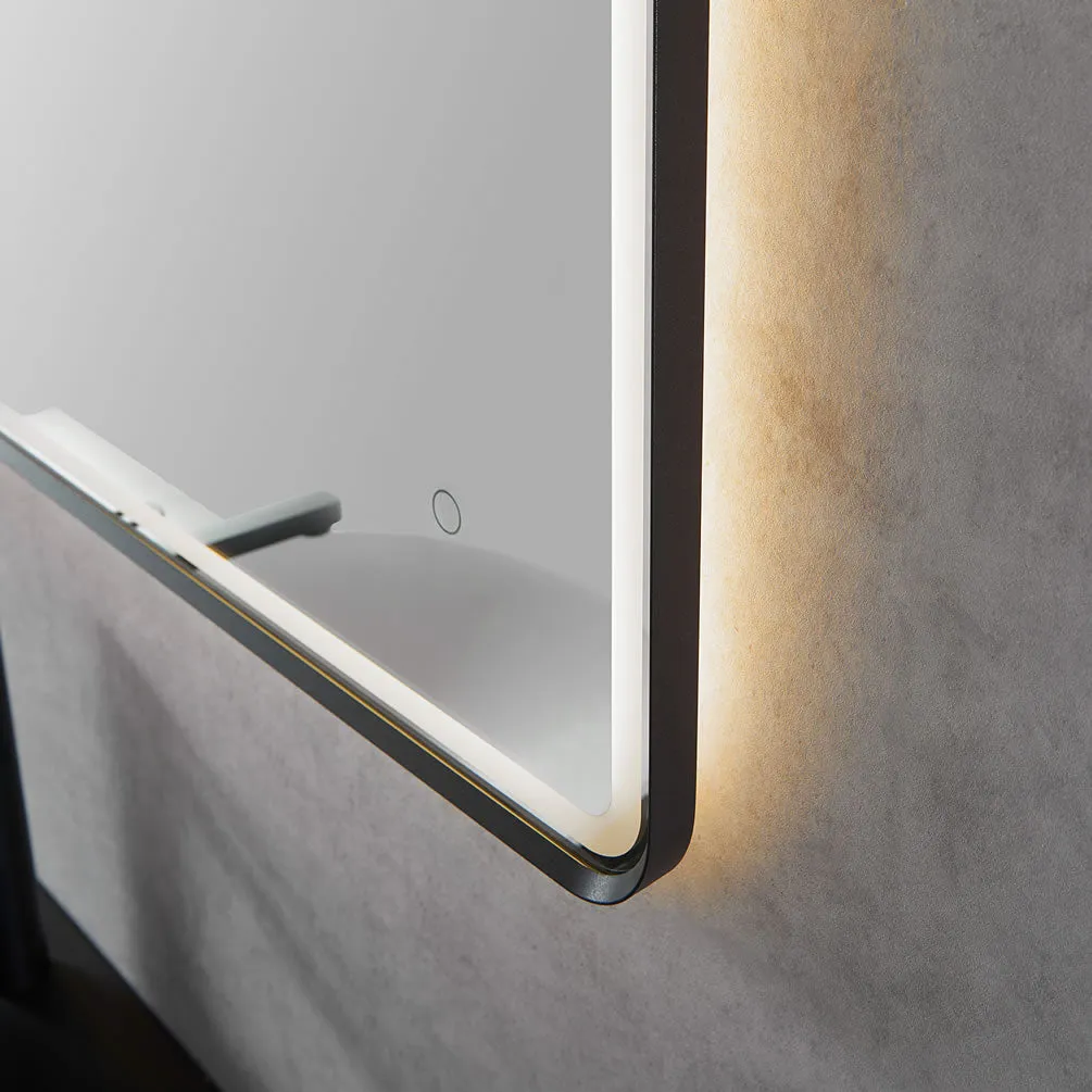 Altair Viaggi 24" Wide Anti-Fog Dimmable Bathroom LED Vanity Mirror, Matte Black or Brushed Gold