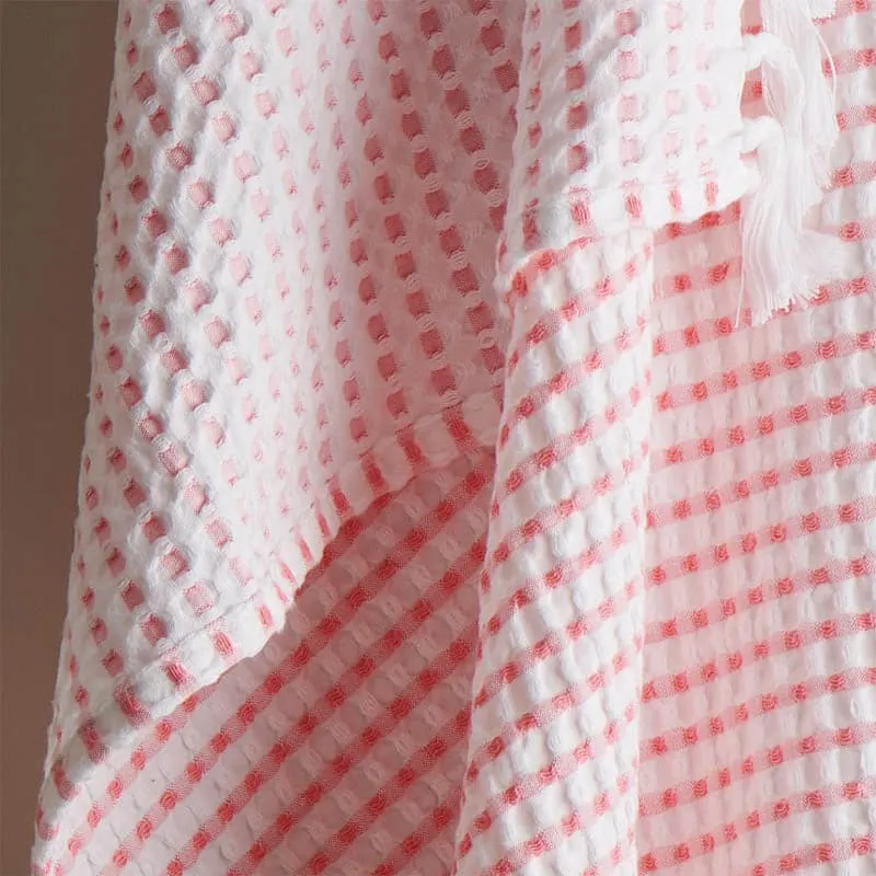 Alyssa Waffle Hand Towel (Peach) - Set Of Two