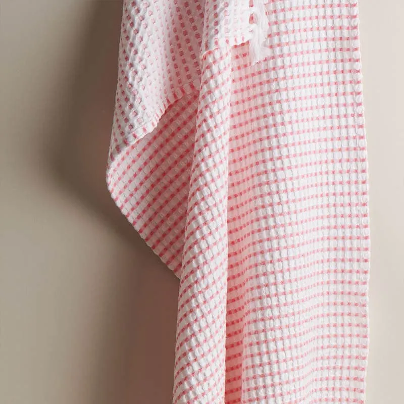 Alyssa Waffle Hand Towel (Peach) - Set Of Two