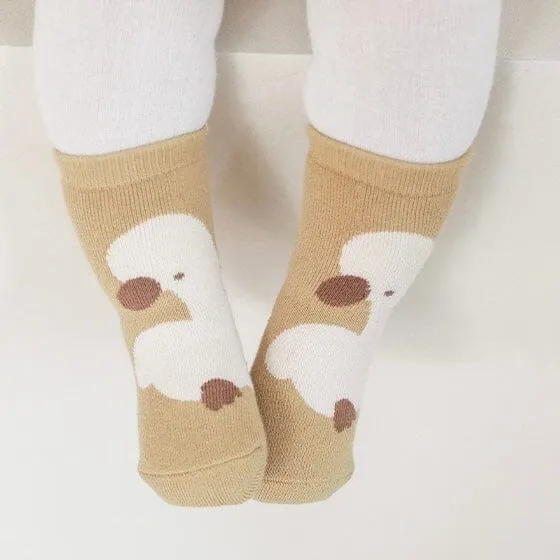 Animal Terry Non-Slip Socks [Set of 5]