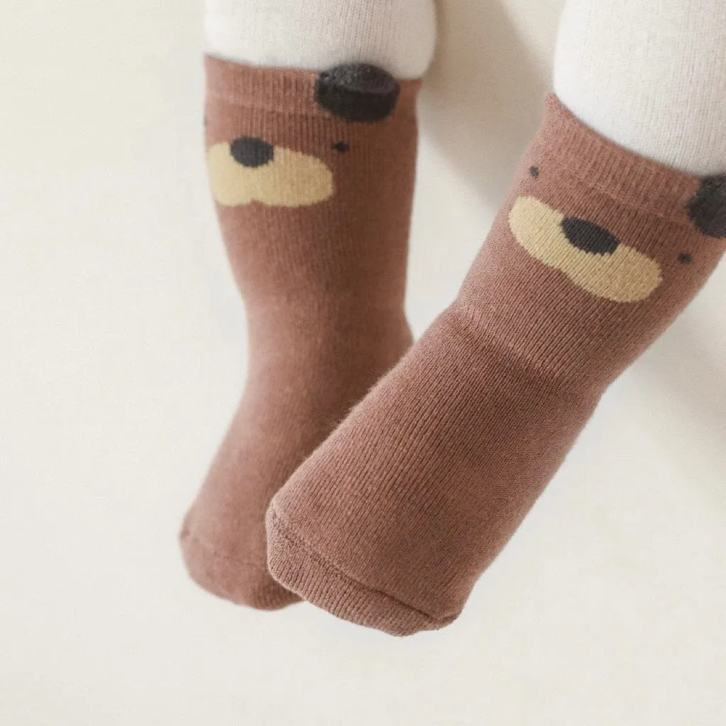 Animal Terry Non-Slip Socks [Set of 5]