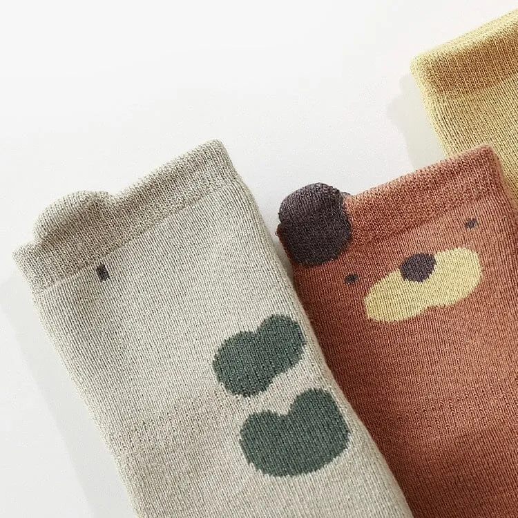 Animal Terry Non-Slip Socks [Set of 5]