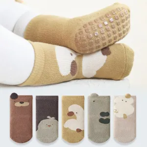 Animal Terry Non-Slip Socks [Set of 5]