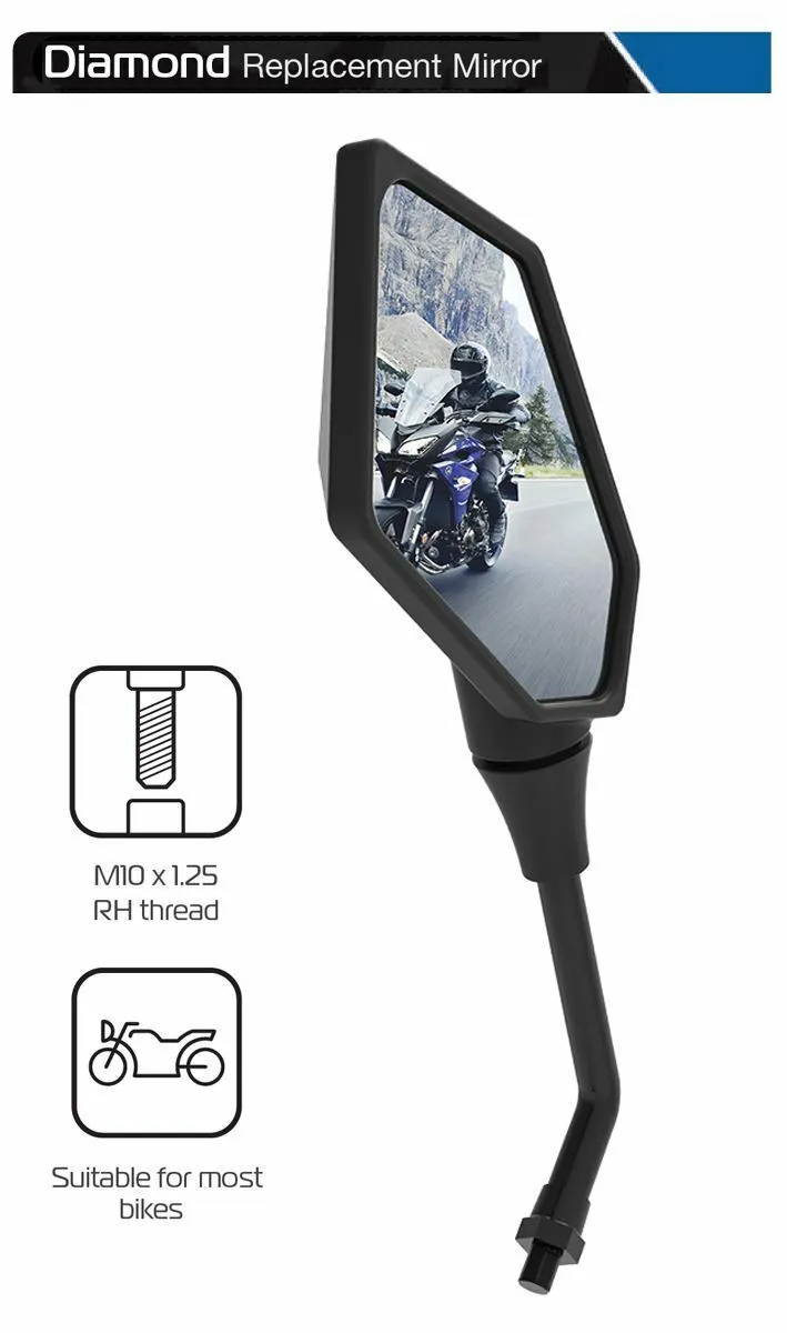 Aprilia Caponord 1000 Diamond Motorcycle Motorbike Rear View Mirror Glass Right and Left Side 10mm Pair