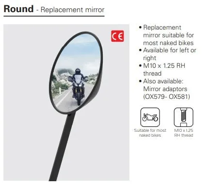 Aprilia Caponord 1200 Round Motorcycle Rear View Mirror Glass Left and Right Side Pair 10mm