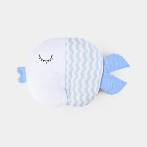 Baby Round Fish Pillow | Light Blue