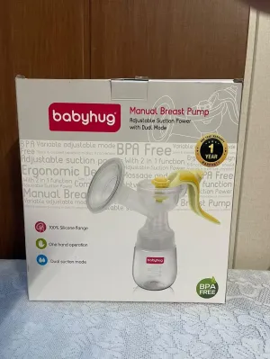 BABYHUG Manual Breast Pump with Adjustable Suction Power and Dual Mode