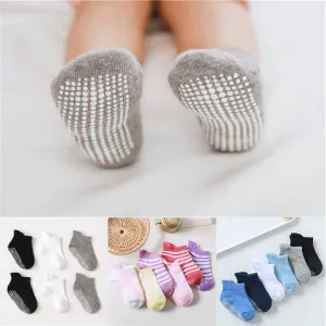Baby/Kids 6 Pairs/lot Anti-slip Ankle Socks With Grip