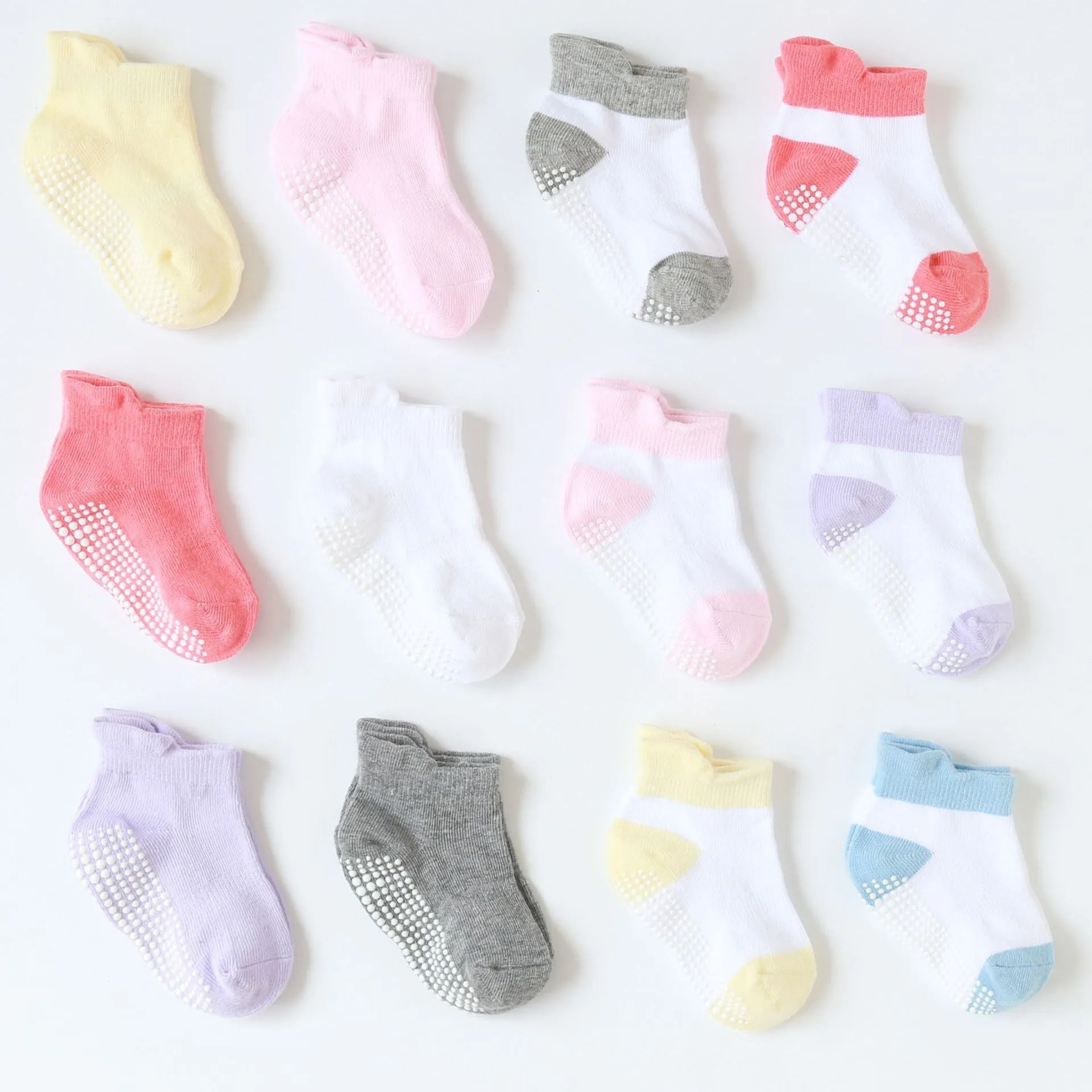 Baby/Kids 6 Pairs/lot Anti-slip Ankle Socks With Grip