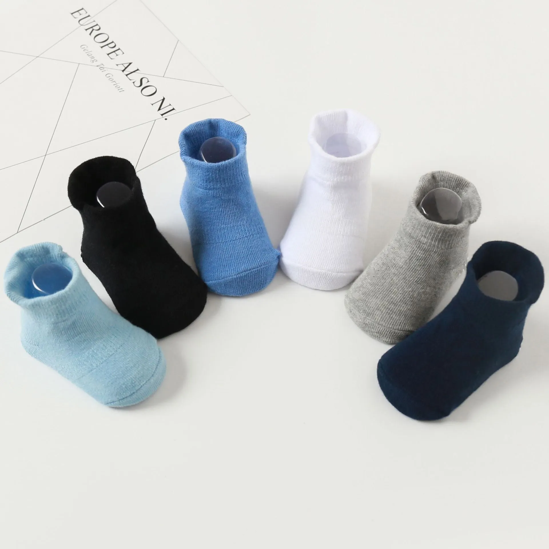 Baby/Kids 6 Pairs/lot Anti-slip Ankle Socks With Grip