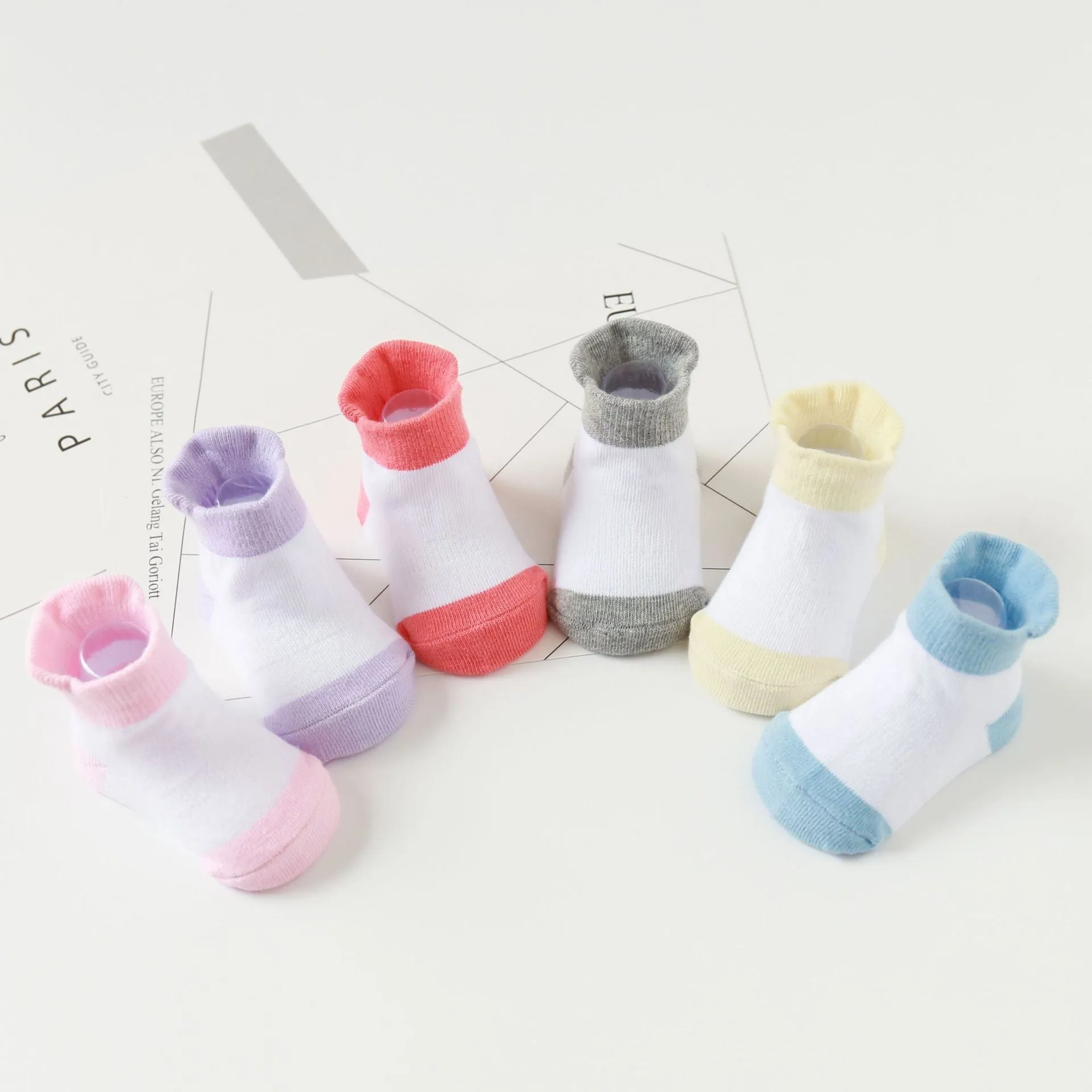 Baby/Kids 6 Pairs/lot Anti-slip Ankle Socks With Grip