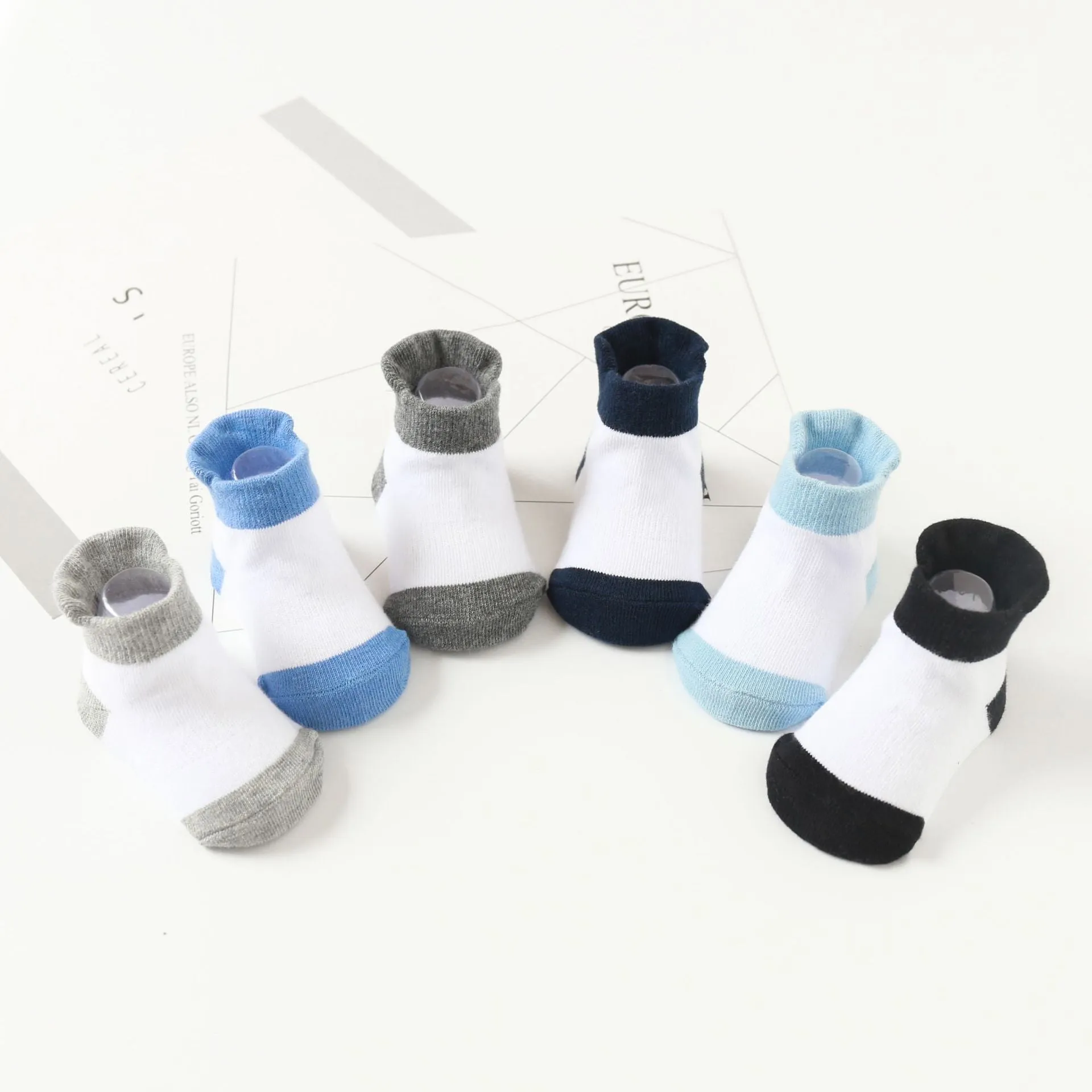 Baby/Kids 6 Pairs/lot Anti-slip Ankle Socks With Grip