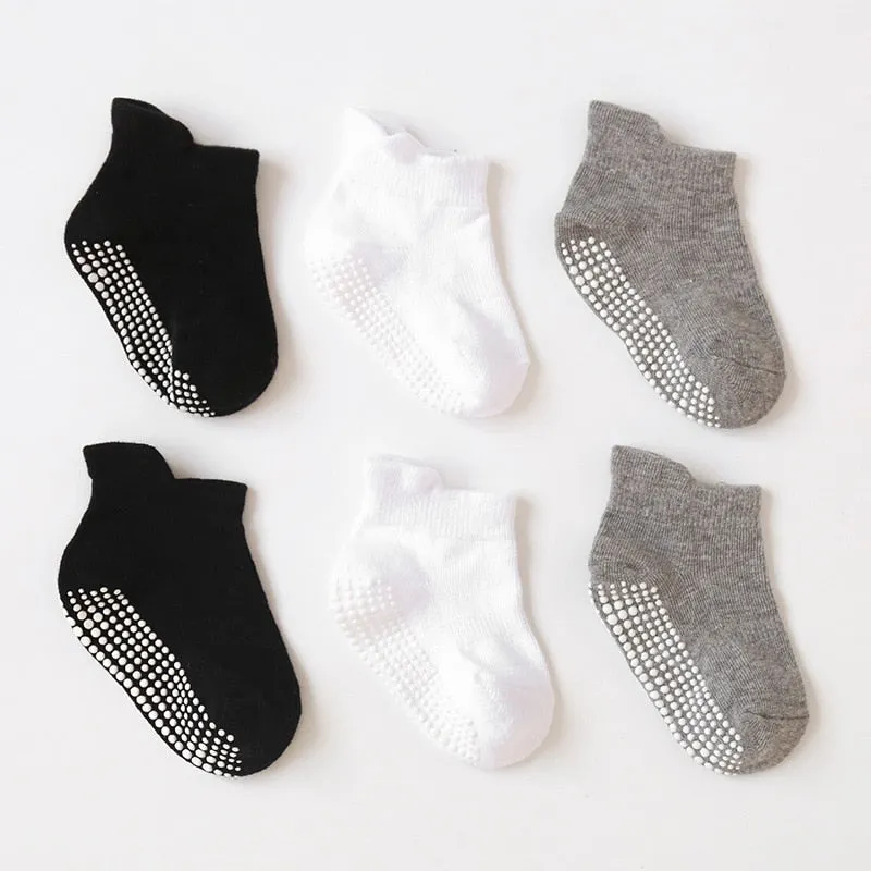 Baby/Kids 6 Pairs/lot Anti-slip Ankle Socks With Grip