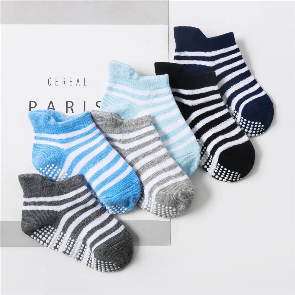 Baby/Kids 6 Pairs/lot Anti-slip Ankle Socks With Grip