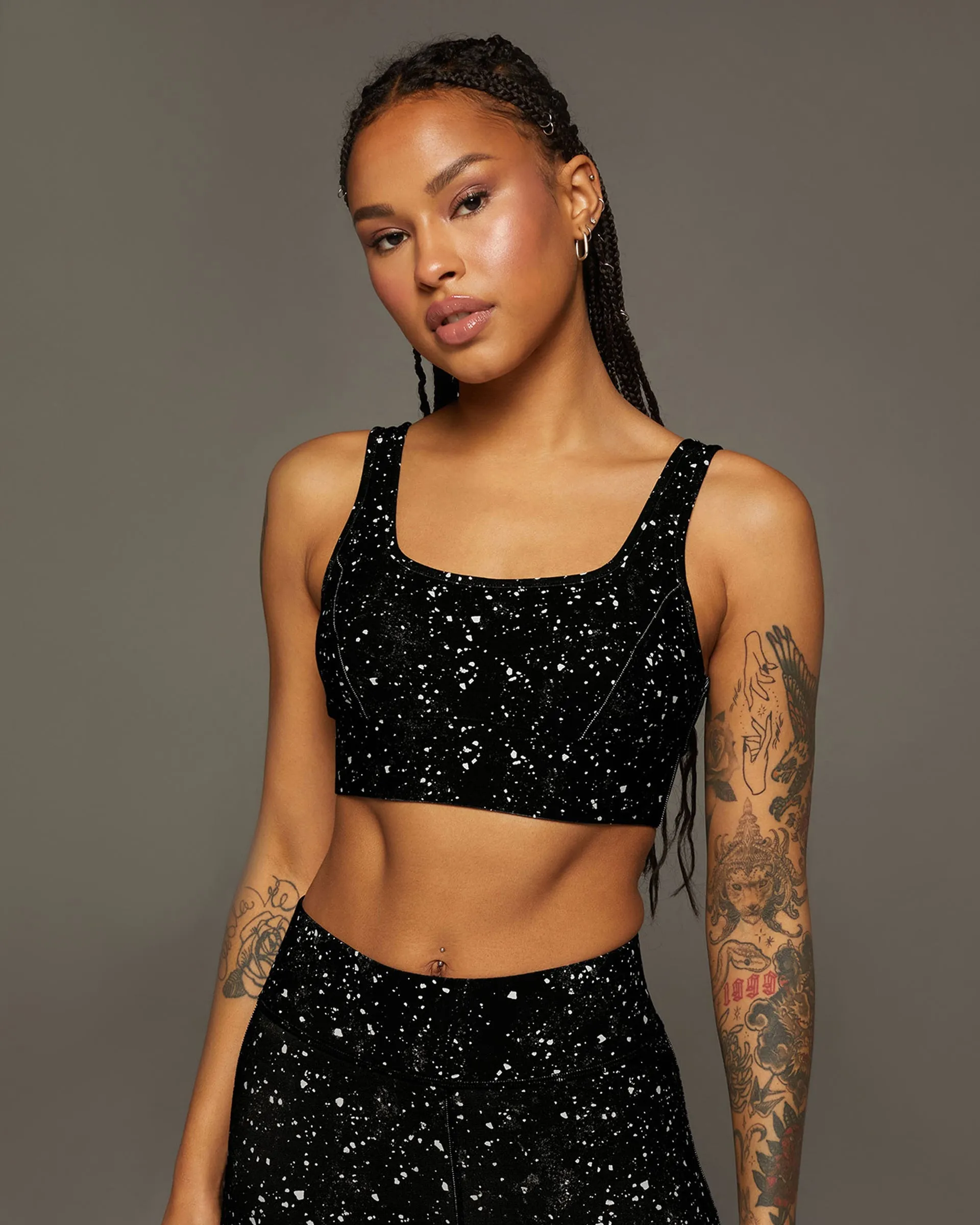 Basal Celestial Print Longline Bra