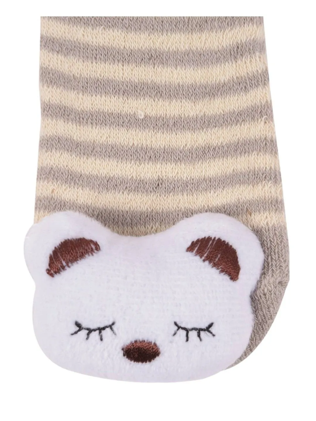 Bear Face Striped Ankle Socks for Boys