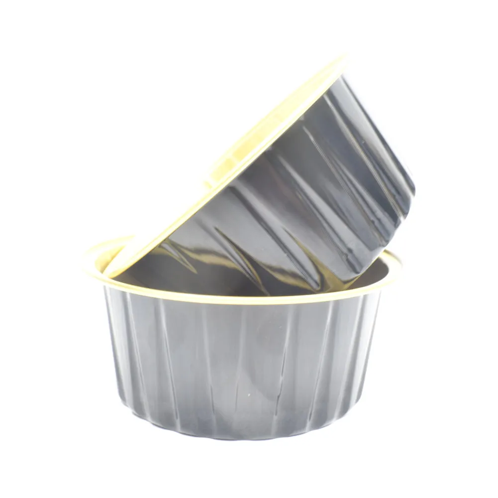 Black Round Foil Containers With Lid – 50-Piece Pack CL079