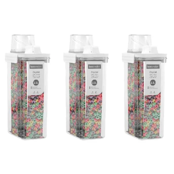 Boxsweden Crystal Clear Keep Fresh Dispensing Container With Measuring Cup - 2.3L