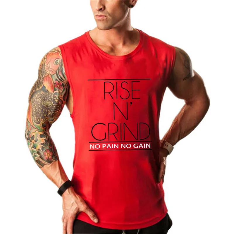 Brand Men's Muslce Vest Tank Tops Bodybuilding Fitness Men Cotton Singlets Plus size O-Neck Tank Man Sporting Sleeveless Shirt