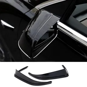 Car Rearview Mirror Cover Side for Tesla Model 3 Accessories Rain Guard Shield Rear View Mirror Guard Cover Trims ABS Car Exterior Accessory 2pcs (Black)