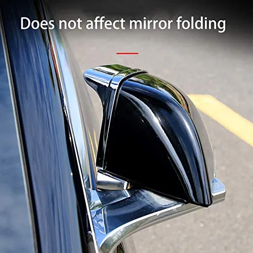 Car Rearview Mirror Cover Side for Tesla Model 3 Accessories Rain Guard Shield Rear View Mirror Guard Cover Trims ABS Car Exterior Accessory 2pcs (Black)