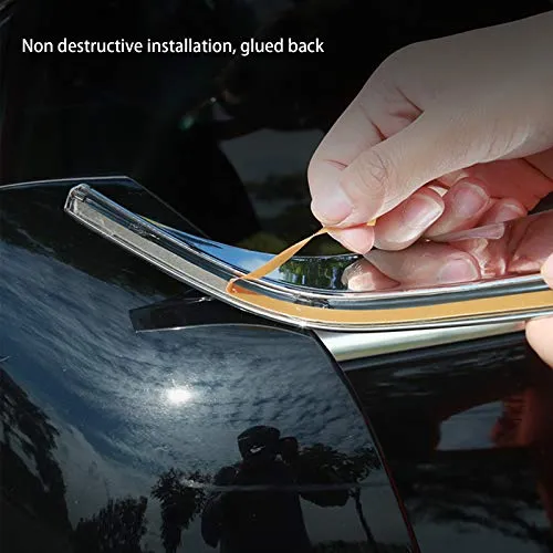 Car Rearview Mirror Cover Side for Tesla Model 3 Accessories Rain Guard Shield Rear View Mirror Guard Cover Trims ABS Car Exterior Accessory 2pcs (Black)