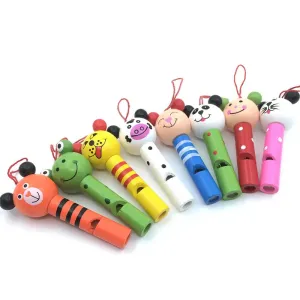 Charming Wooden Animal Whistles - Fun Mini Musical Toy Set for Kids
