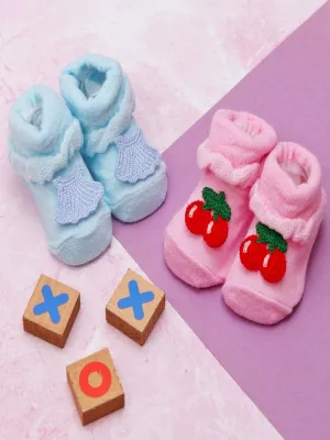 Cherry Charm & Ocean Whimsy Baby Girls' Socks Set
