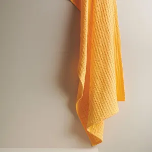 Crayon Solid Textured Waffle Bath Towel-Sunflower