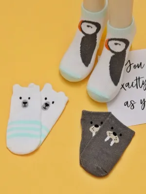 Cuddly Critters Bear and Koala Socks Set for Baby Boys