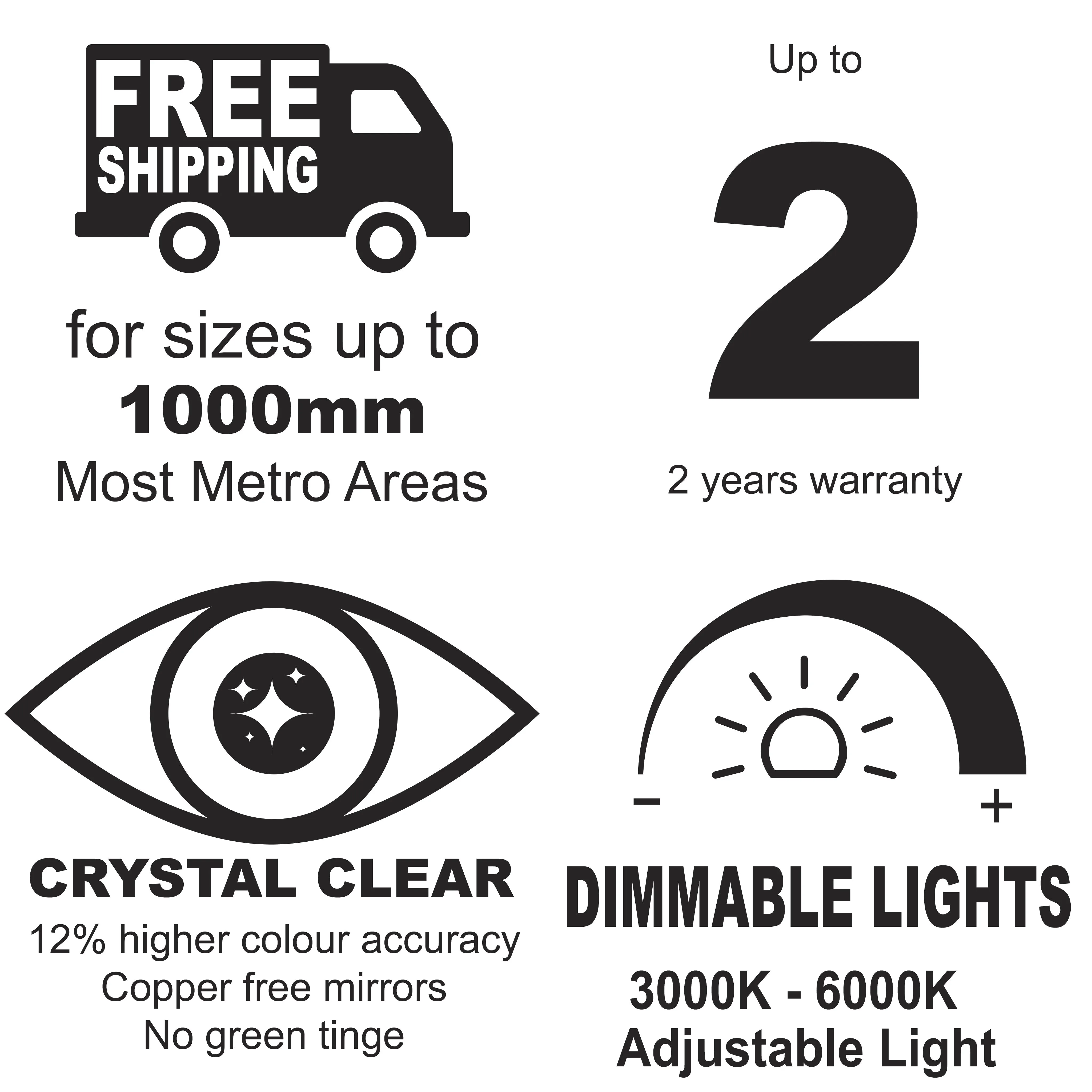 Delphi Egg 800mm LED Mirror with Frosted Glass Border and Demister
